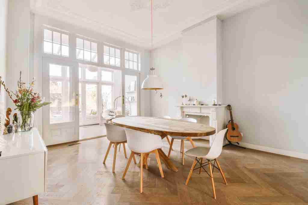 Interior design of a dining room